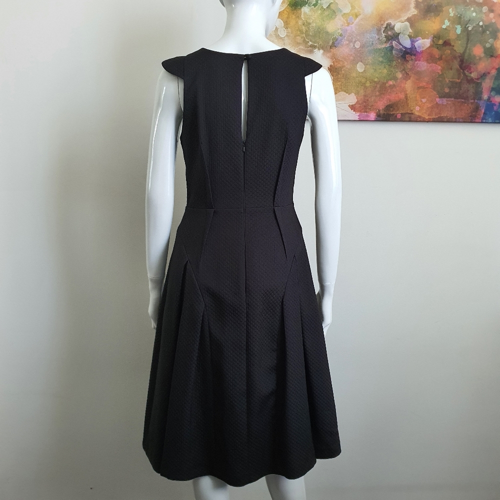 Coast UK Size 12 Black Fit and Flare Box Pleated Cap Sleeve Dress NWOT - Picture 6 of 12
